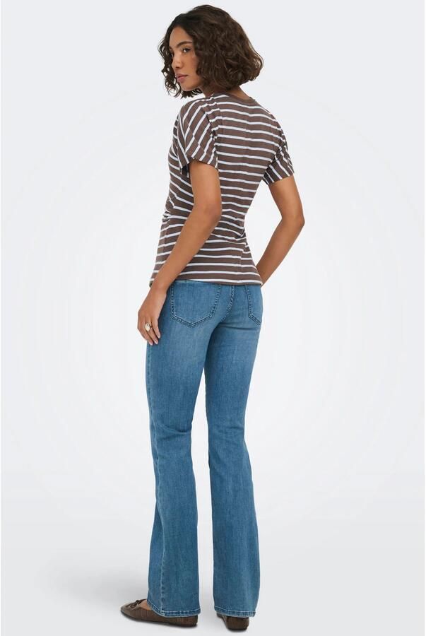 ONLY gestreepte top bruin - Foto 2