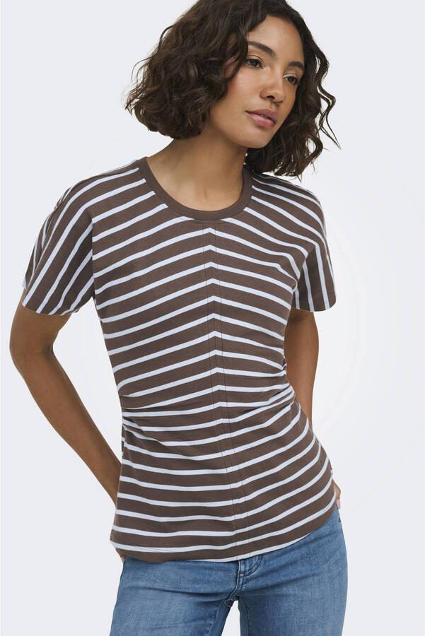 ONLY gestreepte top bruin - Foto 3