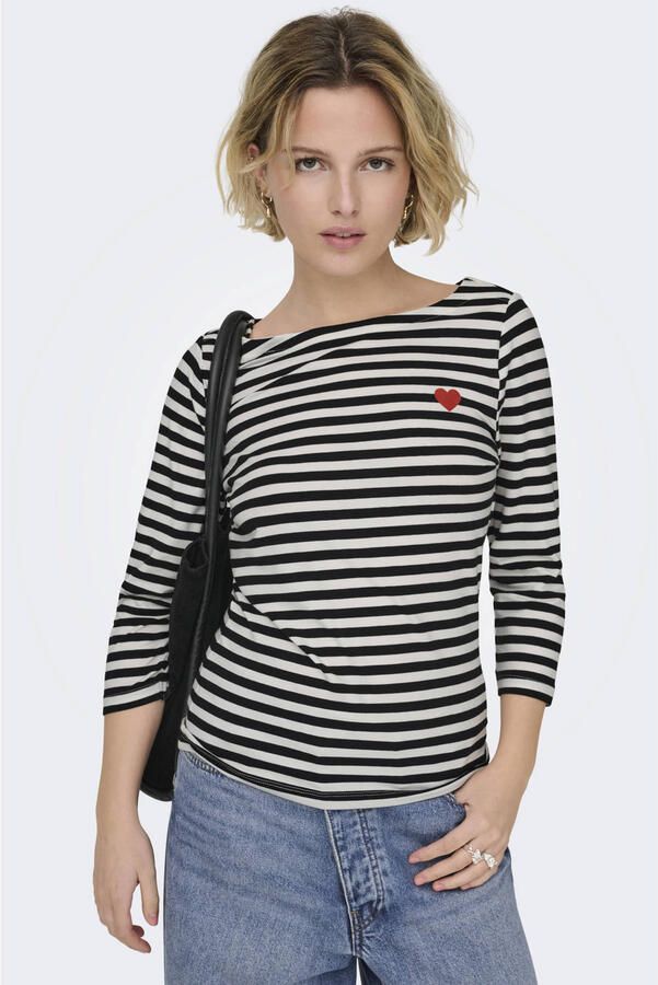 Only T-Shirt Lange Mouw Noos Top Fifi Life Cloud Dancer Black
