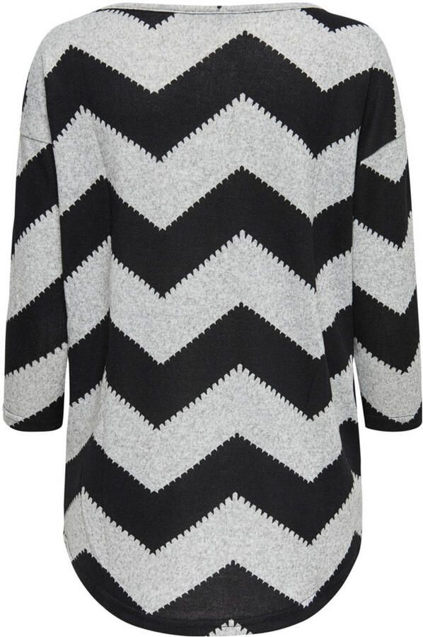 Only Grijze Gestreepte Gebreide Trui met Lange Mouwen Multicolor Dames