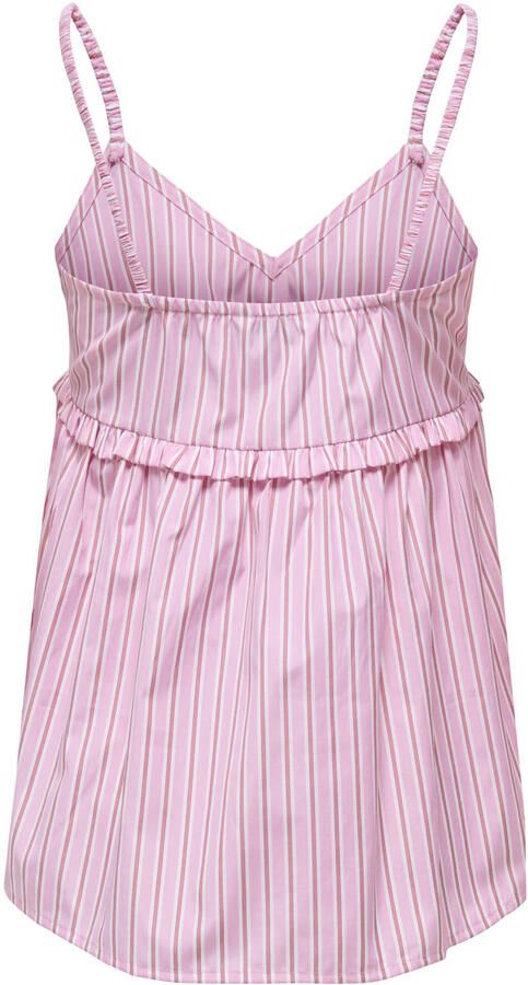 ONLY gestreepte top roze - Foto 3