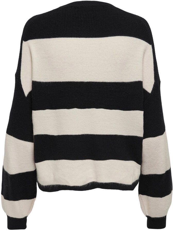 Only Comfort fit gebreide pullover met breed streepmotief en extra brede schouders modell 'ATIA' - Foto 2