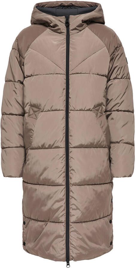Only Gewatteerde jas ONLAMAND – Lange puffercoat met 2-weg-ritssluiting
