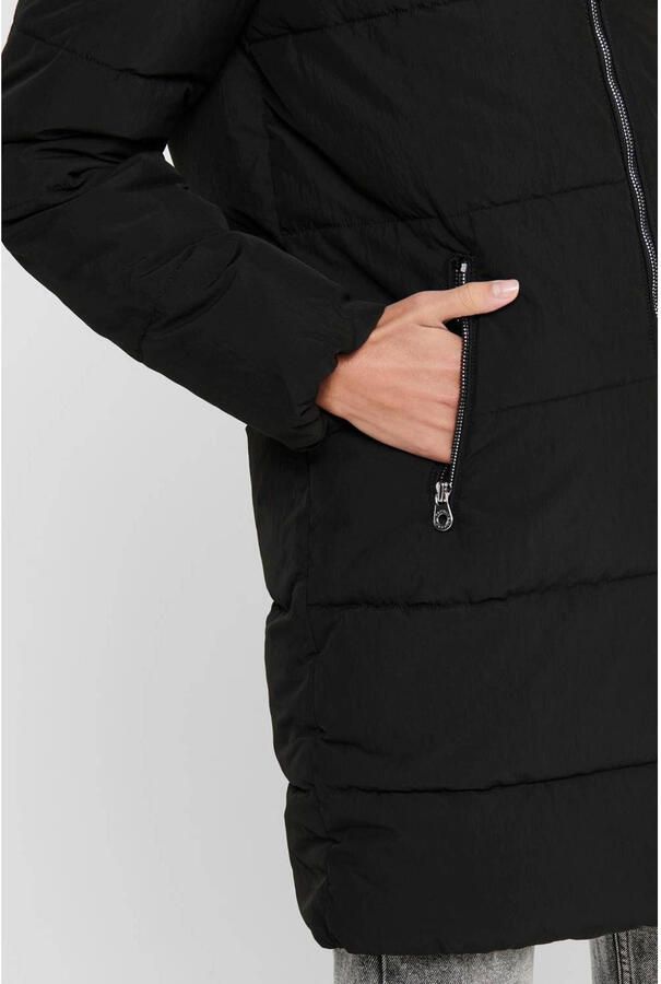 Only Gewatteerde lange jas met capuchon model 'ONLDOLLY LONG PUFFER COAT' - Foto 3