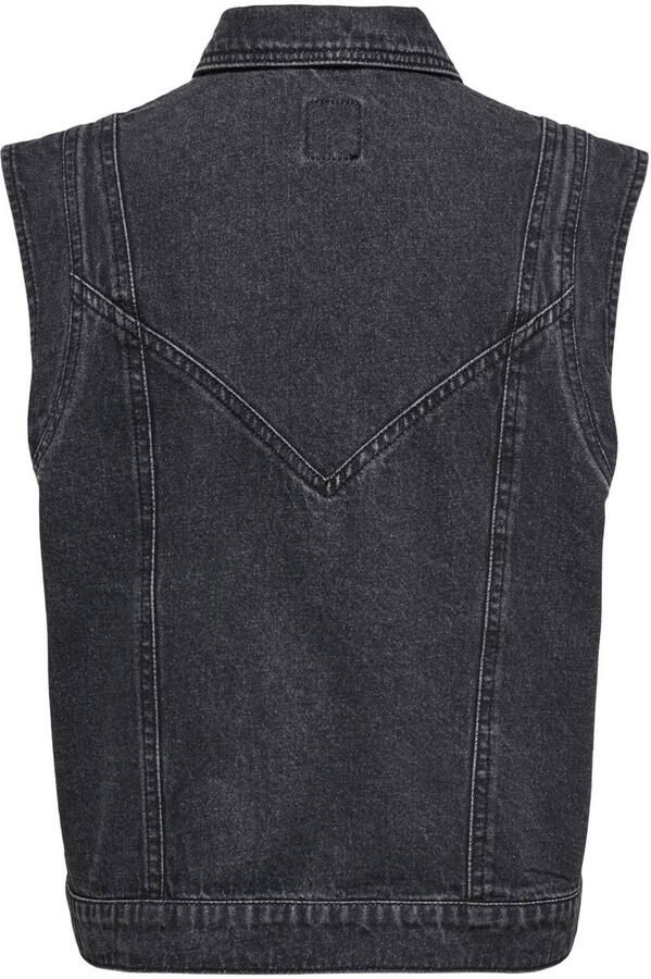Only Gewassen Zwarte Denim Vest Black Dames - Foto 2