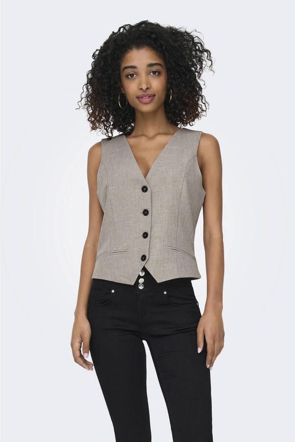 Only Regular fit gilet met enkelrijige knoopsluiting model 'LINDA'