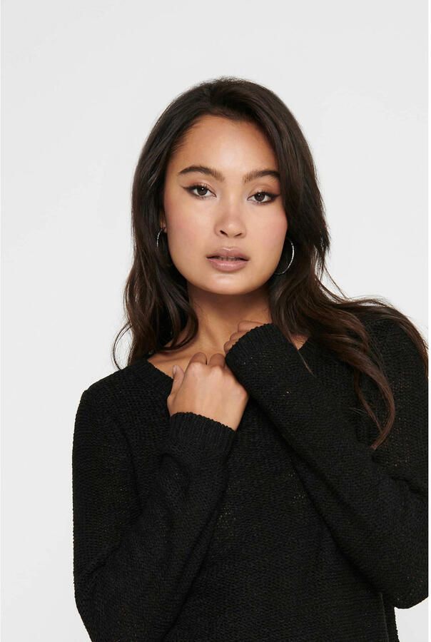 Only Zwart Gebreid Kledingstuk met Lange Mouwen en Ronde Hals Black Dames - Foto 5