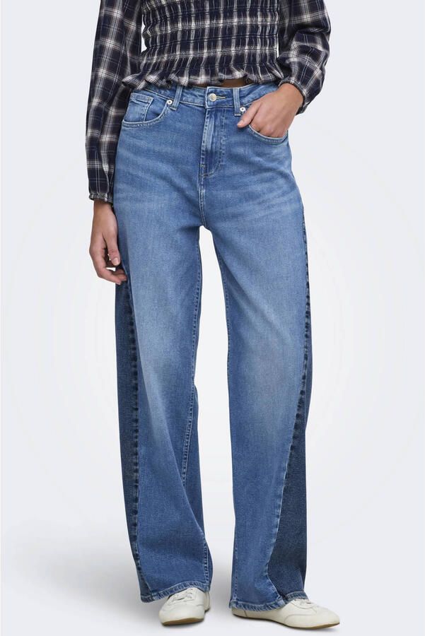ONLY high waist barrel jeans mediumblauw