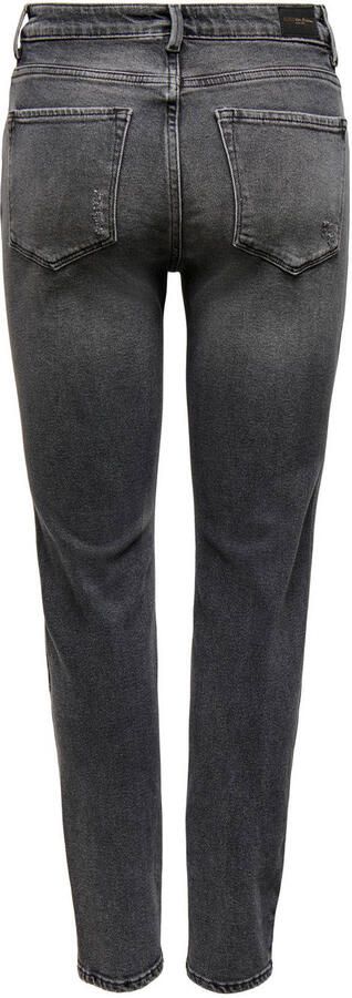 Only Straight fit high waist jeans met labelpatch model 'EMILY' - Foto 3