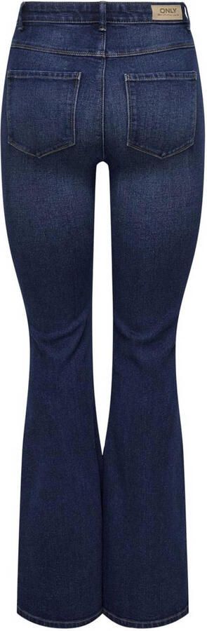 ONLY high waist flared jeans ONLHENNI dark blue denim rinse
