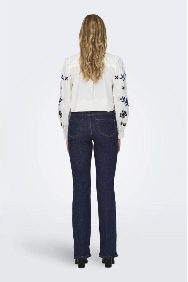 ONLY high waist flared jeans ONLWAUW dark blue denim - Foto 3