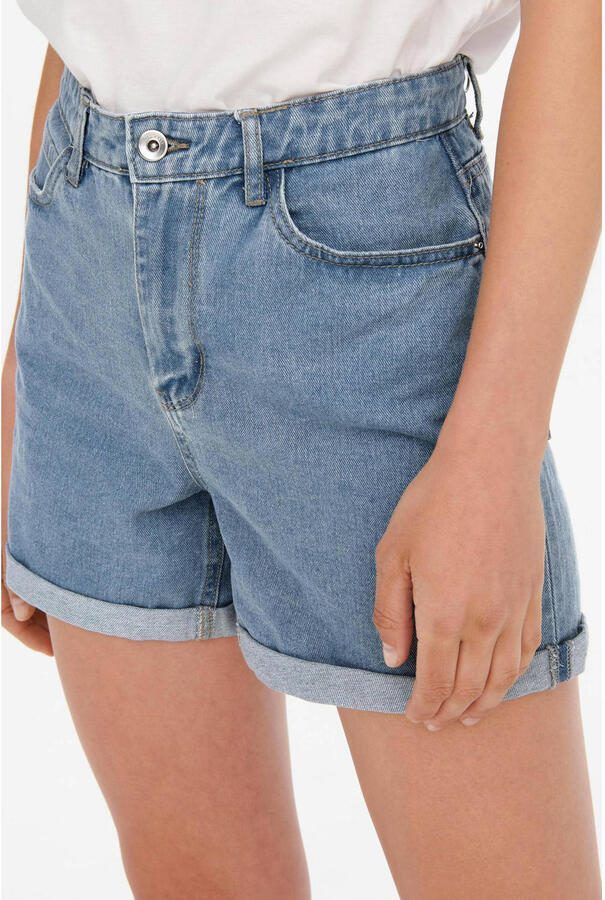 Only Jeansshort ONLVEGA – Jeansshorts met hoge band en omslag regular fit modisch denim katoen steekzakken