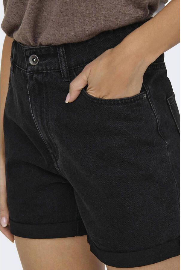 Only Jeansshort ONLVEGA – Jeansshorts met hoge band en omslag regular fit modisch denim katoen steekzakken - Foto 2