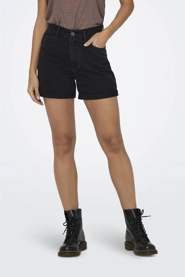 Only Jeansshort ONLVEGA – Jeansshorts met hoge band en omslag regular fit modisch denim katoen steekzakken