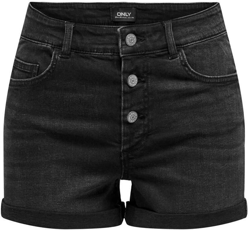 ONLY high waist regular fit short ONLHUSH black denim