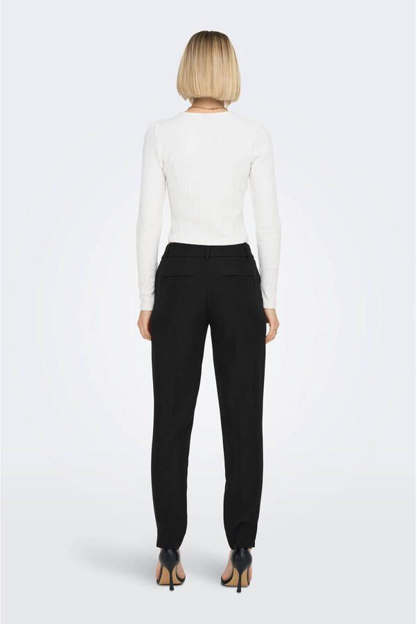 ONLY high waist slim fit pantalon ONLVERONICA-ELLY van polyester zwart - Foto 2