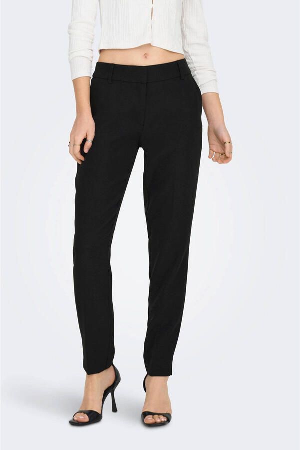 ONLY high waist slim fit pantalon ONLVERONICA-ELLY van polyester zwart