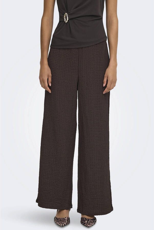 ONLY high waist straight fit broek donkerbruin