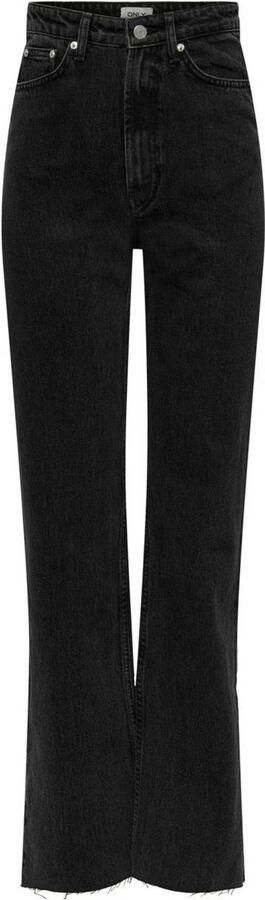 ONLY high waist straight leg jeans ONLRILEY black denim