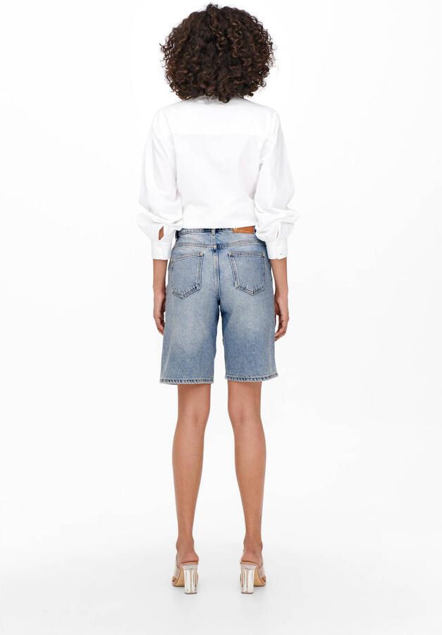 ONLY high waist wide leg bermuda jeans ONLSONNY light blue denim - Foto 3