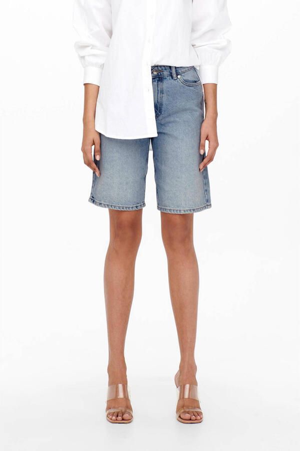 ONLY high waist wide leg bermuda jeans ONLSONNY light blue denim - Foto 4