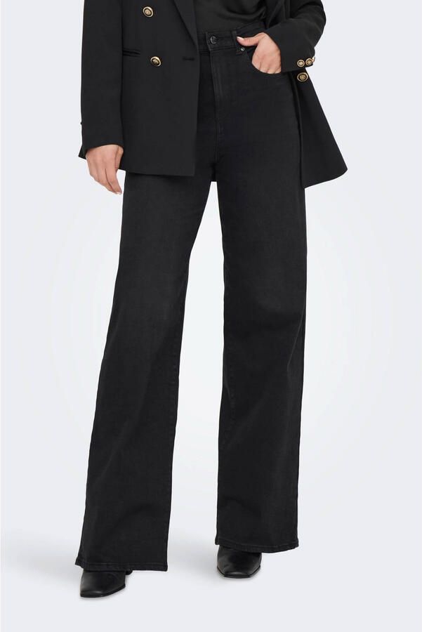 ONLY high waist wide leg jeans ONLHOPE black denim