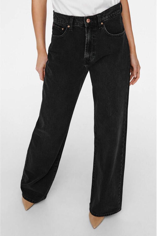 ONLY high waist wide leg jeans ONLHOPE black denim - Foto 2