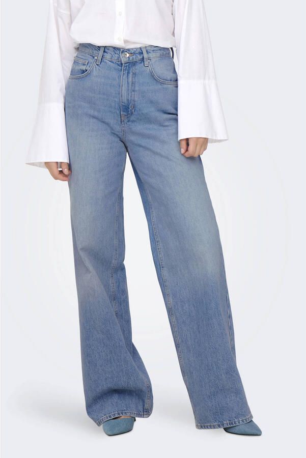 ONLY high waist wide leg jeans ONLHOPE medium blue denim - Foto 2