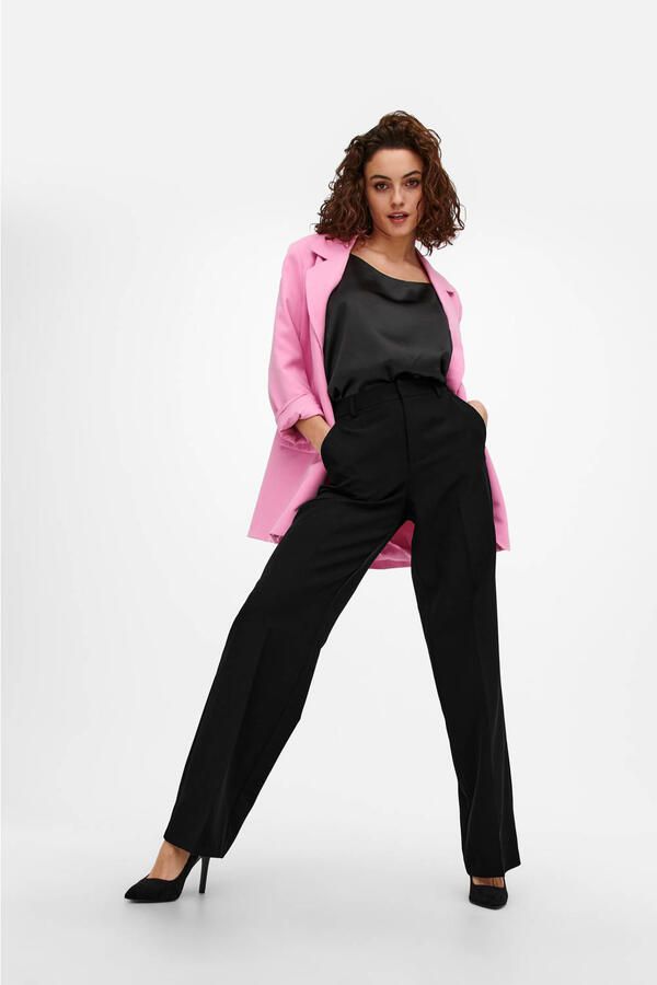 Only Wijde Pijp Palazzo Broek Lente Zomer Collectie Black Dames