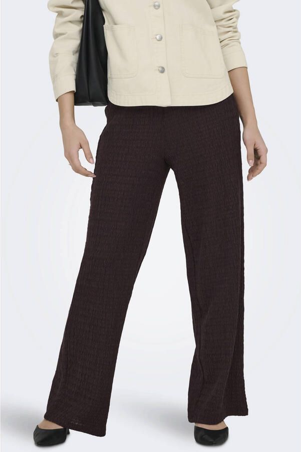Only broek met rechte pijpen in structuurlook model 'ILSE'