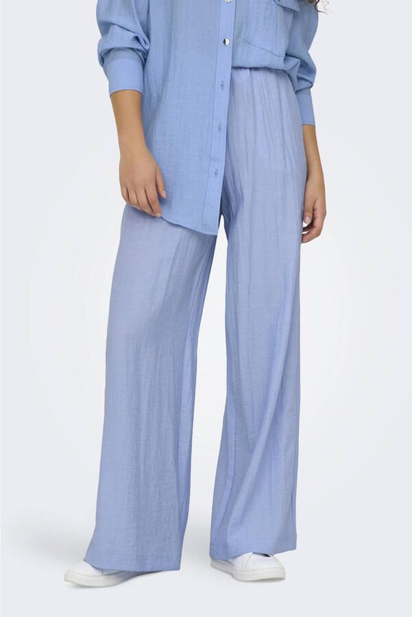 ONLY high waist casual broek lichtblauw - Foto 3