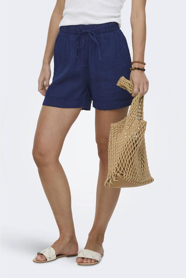ONLY high waist casual short donkerblauw