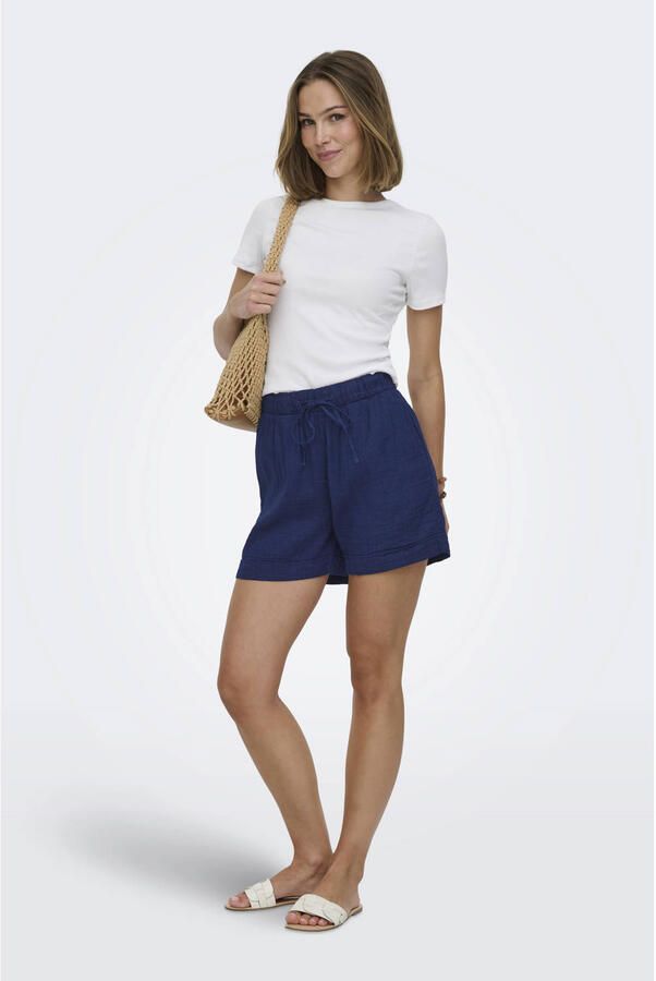 ONLY high waist casual short donkerblauw - Foto 3