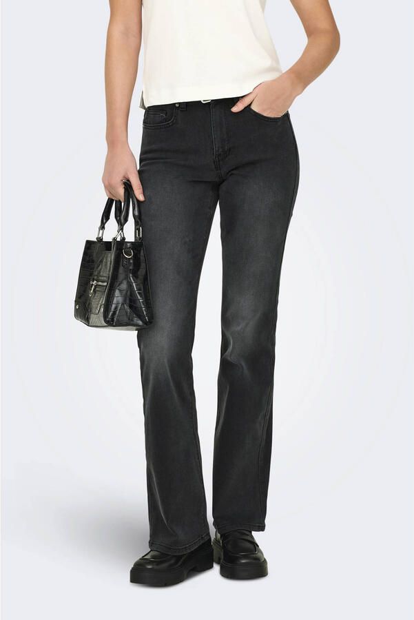 ONLY high waist flared jeans black denim