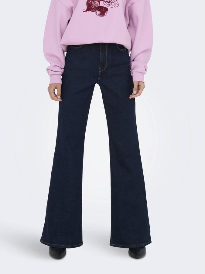 ONLY high waist flared jeans dark blue denim