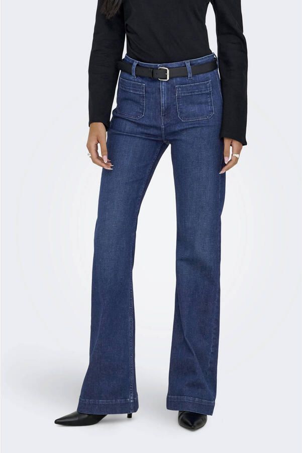 ONLY high waist flared jeans dark blue denim