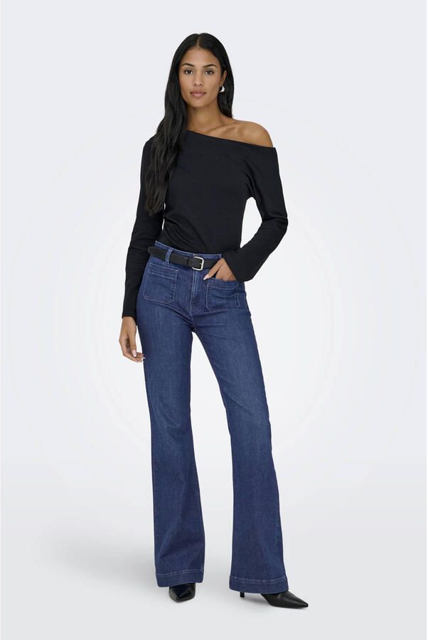 ONLY high waist flared jeans dark blue denim - Foto 2