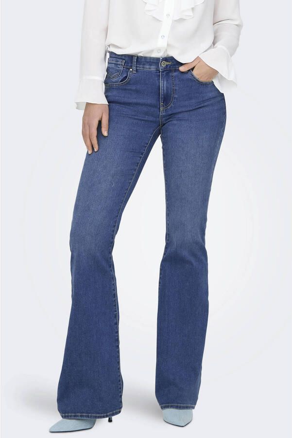 ONLY high waist flared jeans medium blue denim