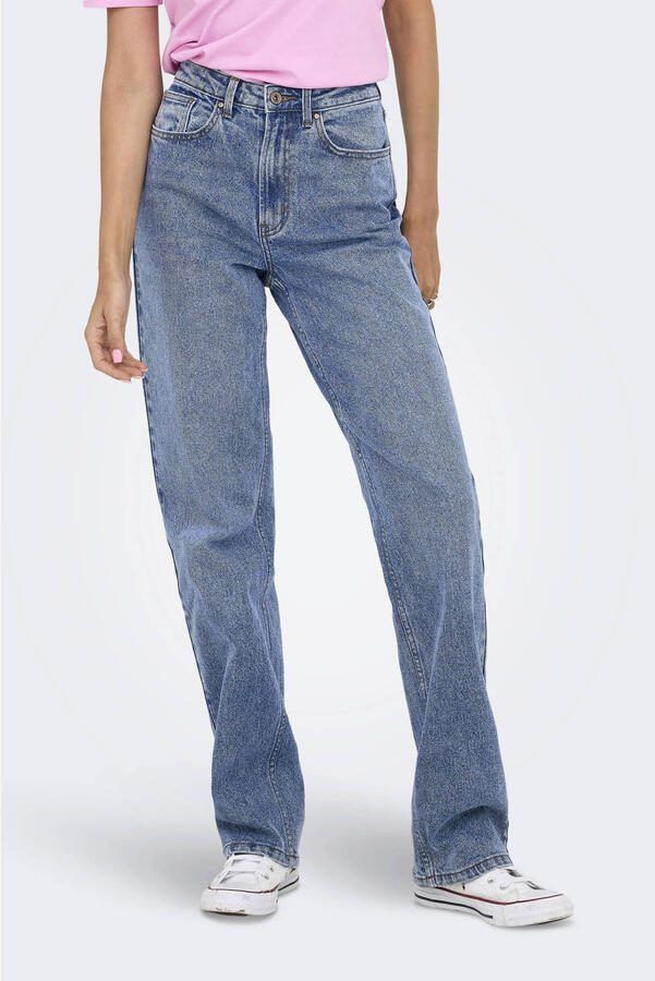 ONLY high waist straight leg jeans light blue denim