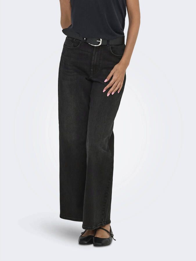 ONLY high waist wide leg jeans black denim - Foto 2