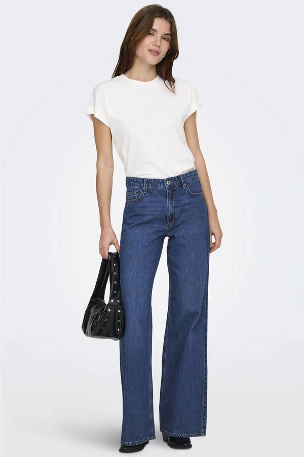 ONLY high waist wide leg jeans dark blue denim - Foto 2