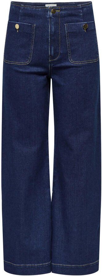 ONLY high waist wide leg jeans dark blue denim - Foto 3