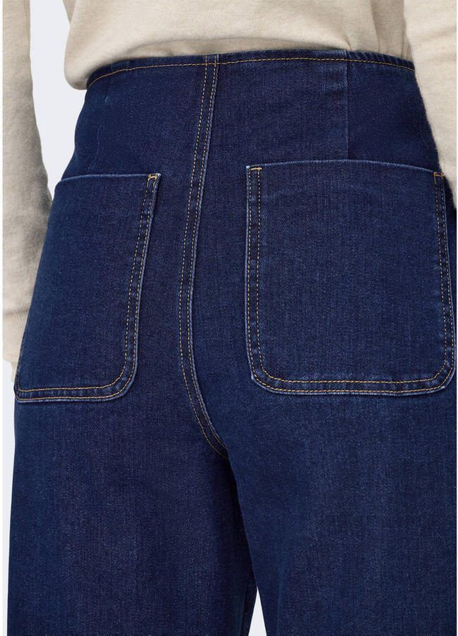 ONLY high waist wide leg jeans dark blue denim - Foto 2