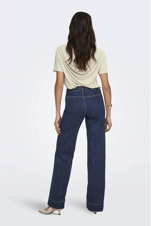 ONLY high waist wide leg jeans dark blue denim - Foto 3