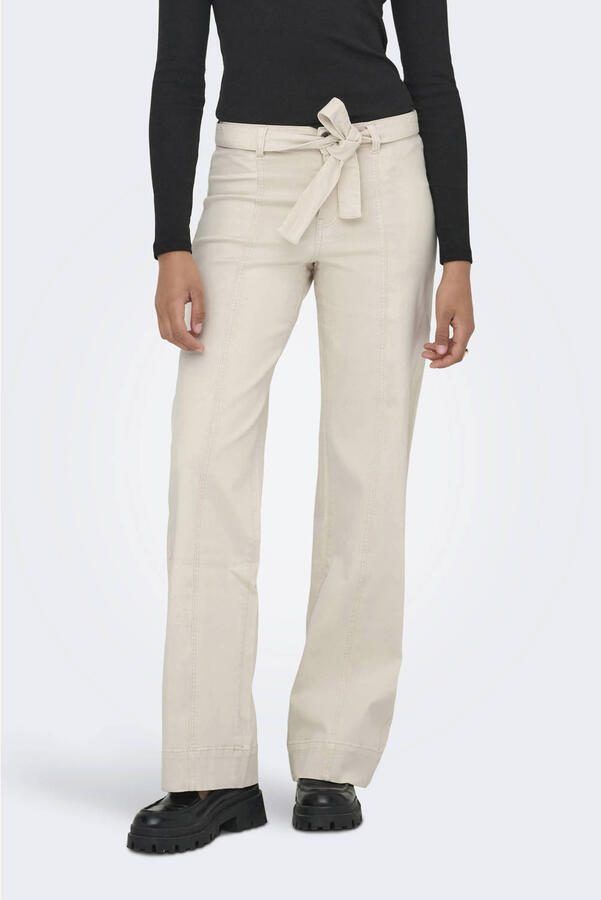 ONLY high waist wide leg jeans ecru
