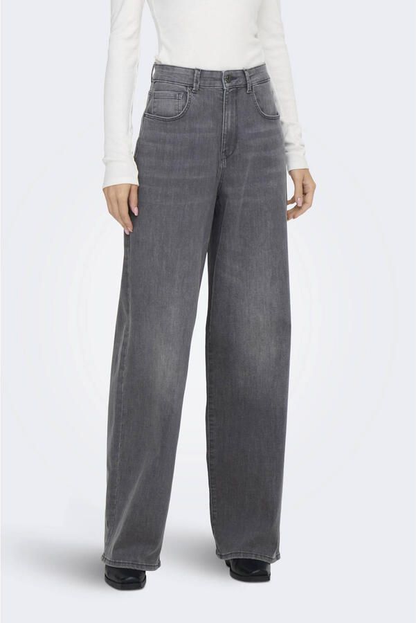 ONLY high waist wide leg jeans grey denim