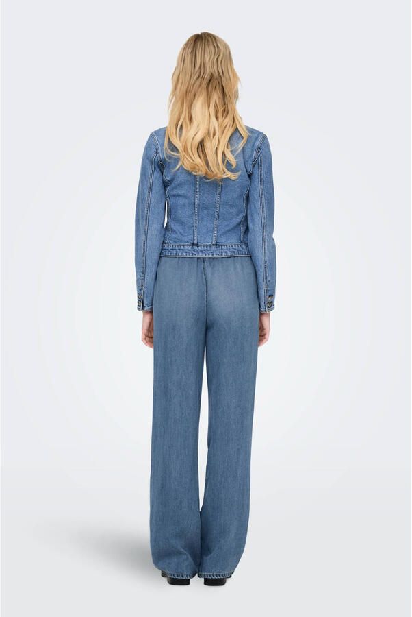 Only Regular fit wide leg jeans met elastische band model 'GRETA'
