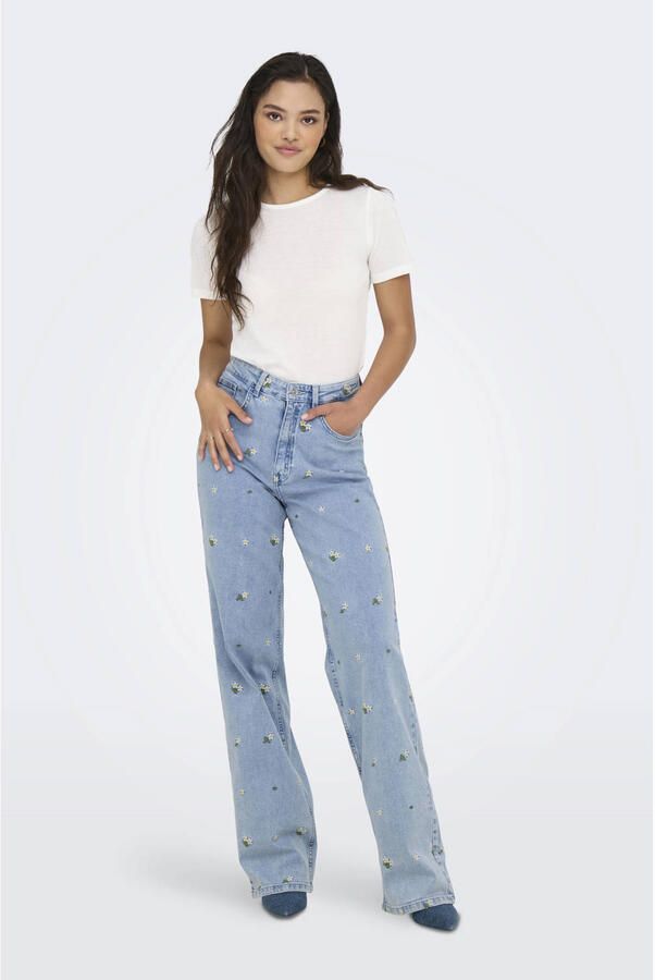 ONLY high waist wide leg jeans light blue denim - Foto 2