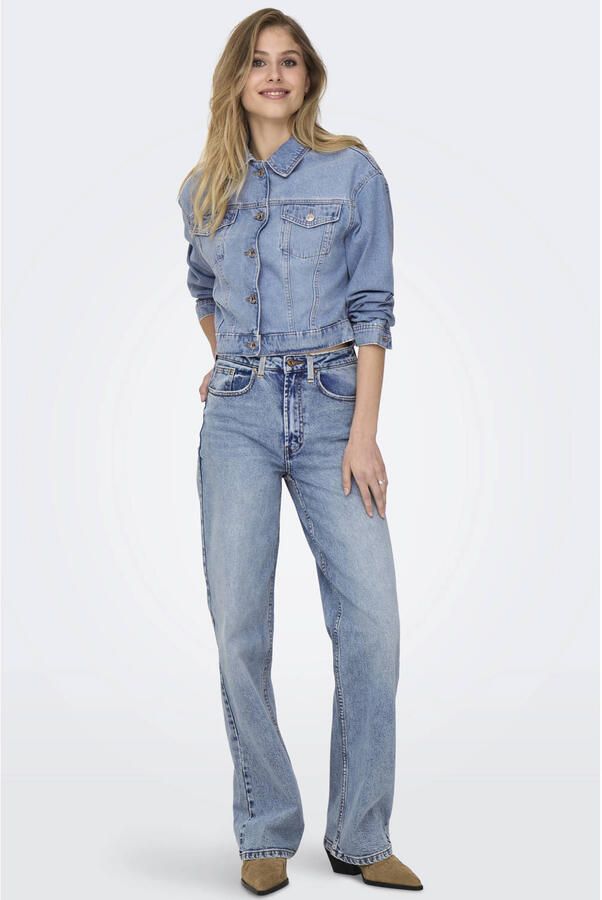 ONLY high waist wide leg jeans light blue denim - Foto 2