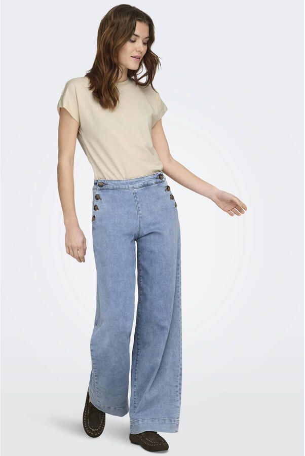 ONLY high waist wide leg jeans light blue denim